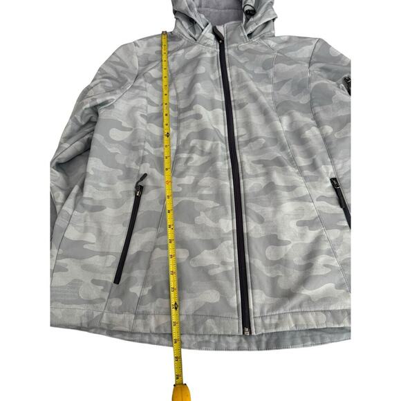 Free Country Women XL Hood  Softshell Jacket – Light Blue Camo – Zip Up Fleece - Picture 7 of 10